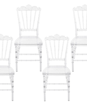 Set van 4 Transparante Eetkamerstoelen – Acryl Stapelbare Stoelen, Modern & Duurzaam