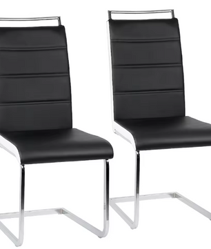 Set van 2 Slede Eetkamerstoelen – Gestoffeerde Zitting & Modern Design