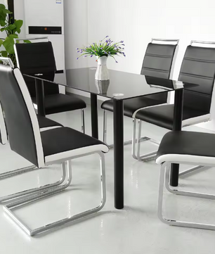 Set van 2 Slede Eetkamerstoelen – Gestoffeerde Zitting & Modern Design