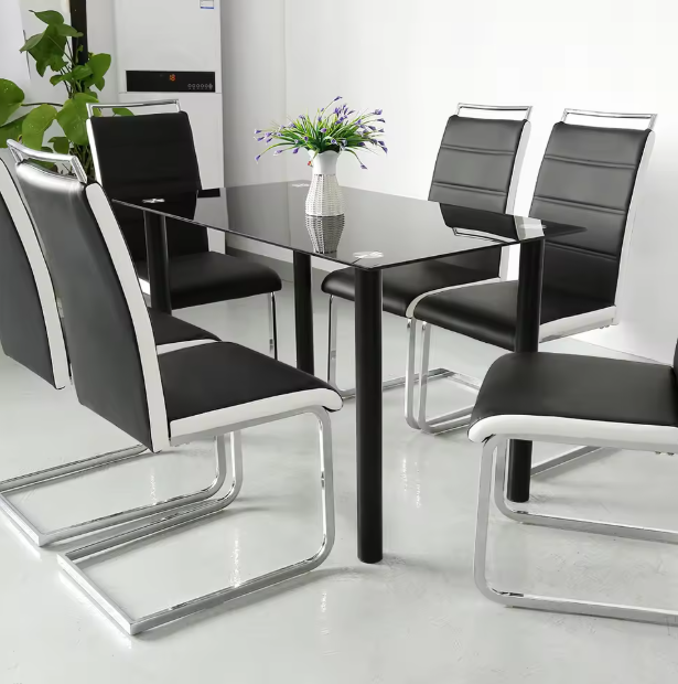 Set van 2 Slede Eetkamerstoelen – Gestoffeerde Zitting & Modern Design