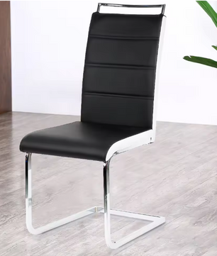 Set van 2 Slede Eetkamerstoelen – Gestoffeerde Zitting & Modern Design