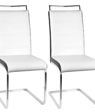 Set van 2 Slede Eetkamerstoelen – Gestoffeerde Zitting & Modern Design