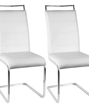 Set van 2 Slede Eetkamerstoelen – Gestoffeerde Zitting & Modern Design