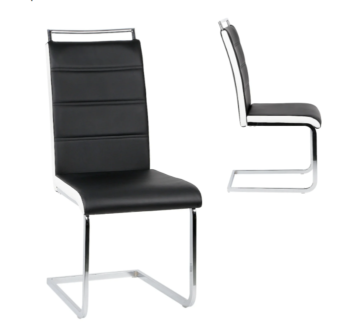 Set van 2 Slede Eetkamerstoelen – Gestoffeerde Zitting & Modern Design