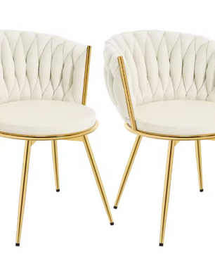Set van 2 Draaibare Velvet Eetkamerstoelen – Ergonomisch & Comfortabel met Metalen Poten
