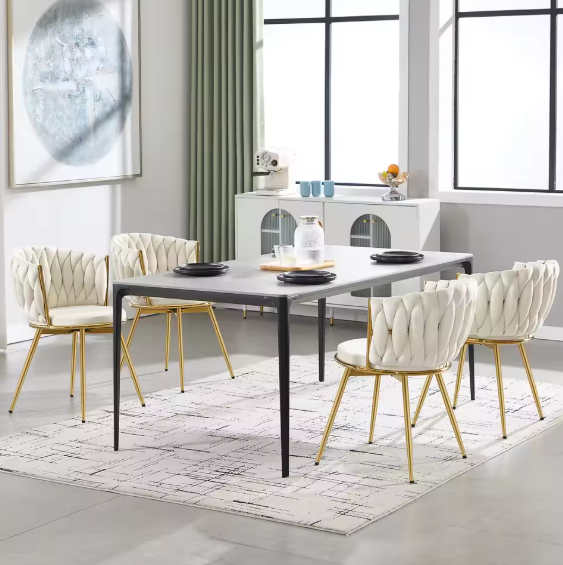 Set van 2 Draaibare Velvet Eetkamerstoelen – Ergonomisch & Comfortabel met Metalen Poten