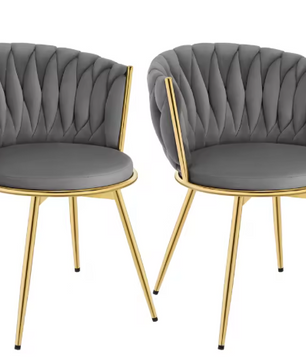 Set van 2 Draaibare Velvet Eetkamerstoelen – Ergonomisch & Comfortabel met Metalen Poten