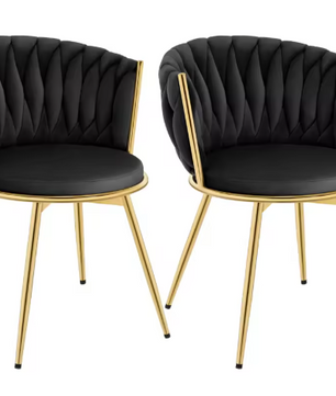 Set van 2 Draaibare Velvet Eetkamerstoelen – Ergonomisch & Comfortabel met Metalen Poten