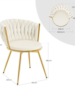 Set van 2 Draaibare Velvet Eetkamerstoelen – Ergonomisch & Comfortabel met Metalen Poten