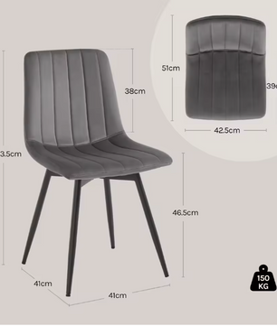 Set van 4 Draaibare Velvet Eetkamerstoelen – 360° Rotatie & Ergonomisch Design