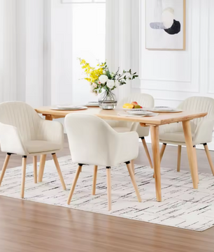 Set van 2 Velvet Eetkamerstoelen met Armleuningen – Ergonomisch & Comfortabel