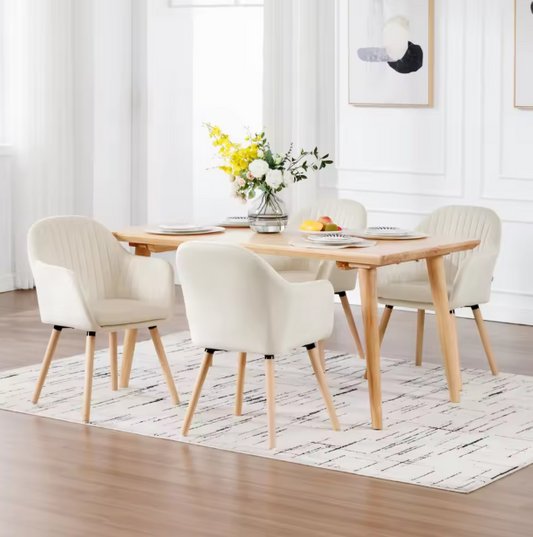 Set van 2 Velvet Eetkamerstoelen met Armleuningen – Ergonomisch & Comfortabel