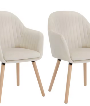 Set van 2 Velvet Eetkamerstoelen met Armleuningen – Ergonomisch & Comfortabel