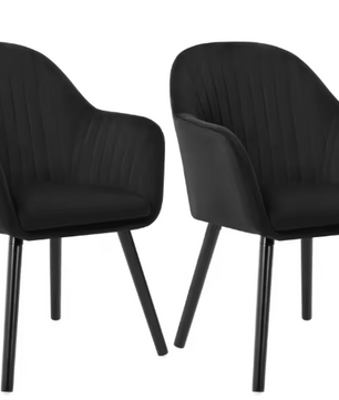 Set van 2 Velvet Eetkamerstoelen met Armleuningen – Ergonomisch & Comfortabel
