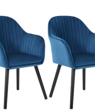 Set van 2 Velvet Eetkamerstoelen met Armleuningen – Ergonomisch & Comfortabel