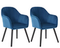 Set van 2 Velvet Eetkamerstoelen met Armleuningen – Ergonomisch & Comfortabel