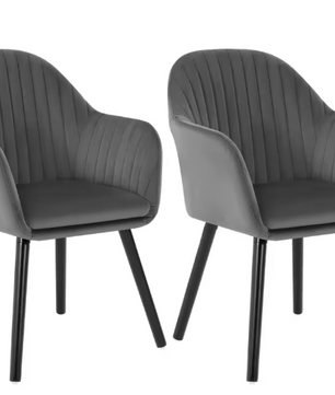 Set van 2 Velvet Eetkamerstoelen met Armleuningen – Ergonomisch & Comfortabel