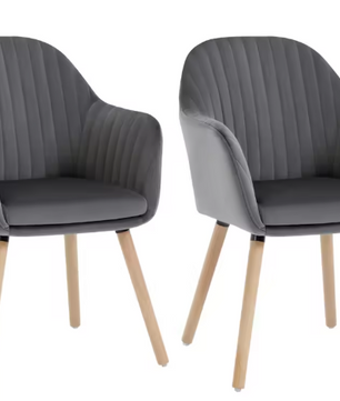 Set van 2 Velvet Eetkamerstoelen met Armleuningen – Ergonomisch & Comfortabel