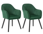 Set van 2 Velvet Eetkamerstoelen met Armleuningen – Ergonomisch & Comfortabel