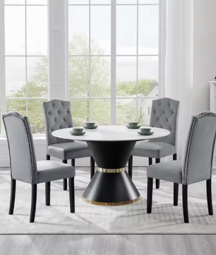 Set van 2 Scandinavische Eetkamerstoelen – Velvet/Linnen Bekleding & Houten Poten, Ergonomisch en Stijlvol
