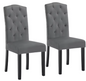 Set van 2 Scandinavische Eetkamerstoelen – Velvet/Linnen Bekleding & Houten Poten, Ergonomisch en Stijlvol