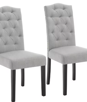 Set van 2 Scandinavische Eetkamerstoelen – Velvet/Linnen Bekleding & Houten Poten, Ergonomisch en Stijlvol
