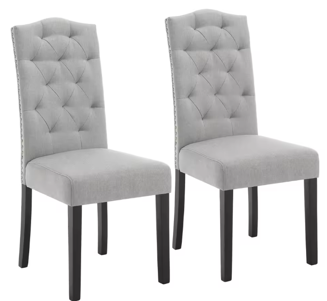 Set van 2 Scandinavische Eetkamerstoelen – Velvet/Linnen Bekleding & Houten Poten, Ergonomisch en Stijlvol