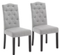 Set van 2 Scandinavische Eetkamerstoelen – Velvet/Linnen Bekleding & Houten Poten, Ergonomisch en Stijlvol