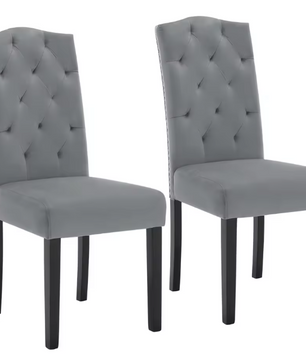 Set van 2 Scandinavische Eetkamerstoelen – Velvet/Linnen Bekleding & Houten Poten, Ergonomisch en Stijlvol