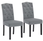 Set van 2 Scandinavische Eetkamerstoelen – Velvet/Linnen Bekleding & Houten Poten, Ergonomisch en Stijlvol