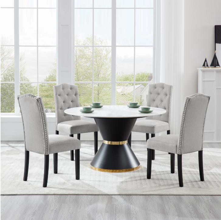 Set van 2 Scandinavische Eetkamerstoelen – Velvet/Linnen Bekleding & Houten Poten, Ergonomisch en Stijlvol