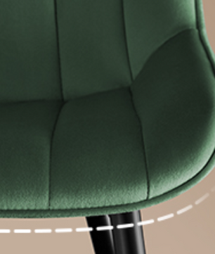 Set van 2 Gestoffeerde Eetkamerstoelen – Fluwelen Bekleding & Metalen Poten, Ergonomisch en Comfortabel