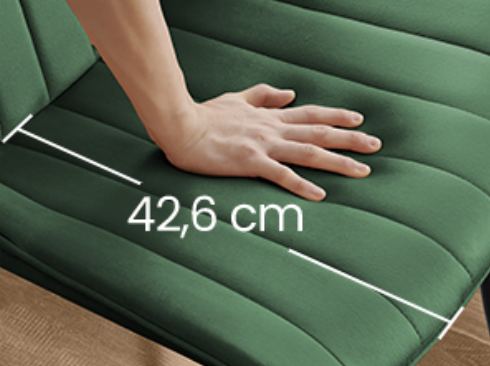 Set van 2 Gestoffeerde Eetkamerstoelen – Fluwelen Bekleding & Metalen Poten, Ergonomisch en Comfortabel