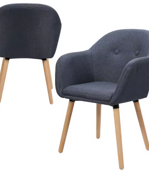 Linnen Eetkamerstoel met Armleuningen – Houten Frame & Ergonomisch Ontwerp