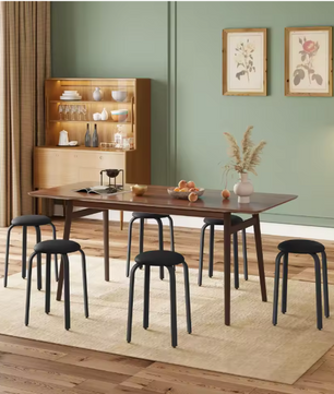 Set van 2 Stapelbare Krukken – Kunstleer & Metalen Frame, Comfortabel en Ruimtebesparend