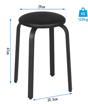 Set van 2 Stapelbare Krukken – Kunstleer & Metalen Frame, Comfortabel en Ruimtebesparend