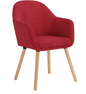 Moderne Eetkamerstoel met Armleuningen – Corduroy Bekleding & Houten Poten