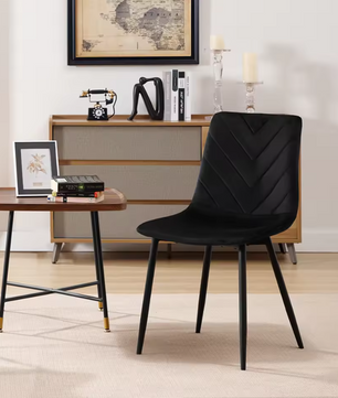 Set van 4 Fluwelen Eetkamerstoelen – Metalen Poten & Ergonomisch Ontwerp