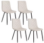 Set van 4 Fluwelen Eetkamerstoelen – Metalen Poten & Ergonomisch Ontwerp