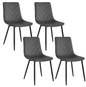 Set van 4 Fluwelen Eetkamerstoelen – Metalen Poten & Ergonomisch Ontwerp