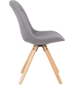 Set van 4 Linnen Eetkamerstoelen – Houten Poten & Ergonomisch Ontwerp