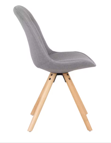 Set van 4 Linnen Eetkamerstoelen – Houten Poten & Ergonomisch Ontwerp