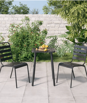 4-delige Tuin Loungeset – Stalen Frame & Moderne Tafel