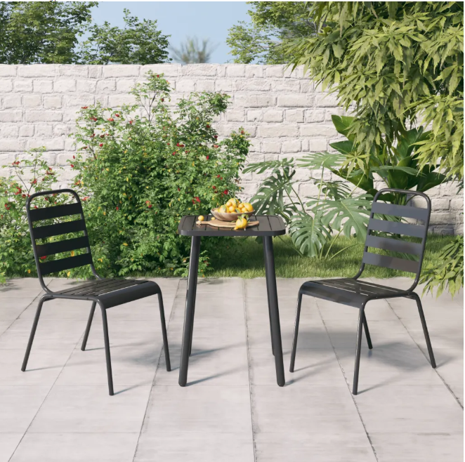 4-delige Tuin Loungeset – Stalen Frame & Moderne Tafel