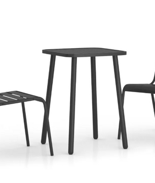 4-delige Tuin Loungeset – Stalen Frame & Moderne Tafel