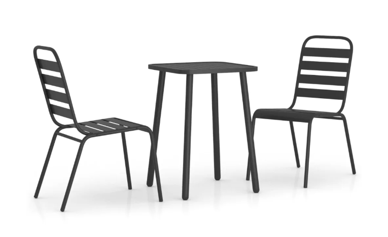 4-delige Tuin Loungeset – Stalen Frame & Moderne Tafel