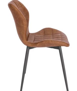 Set van 2 Gestoffeerde Eetkamerstoelen – Kunstleer/Fluweel & Metalen Poten