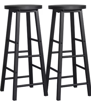 Set van 2 Houten Barkrukken – Stabiel & Duurzaam met Stalen Frame