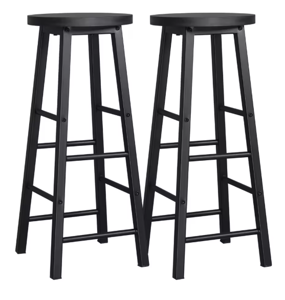 Set van 2 Houten Barkrukken – Stabiel & Duurzaam met Stalen Frame