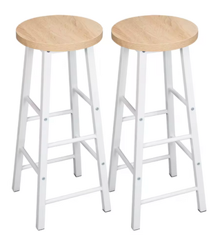 Set van 2 Houten Barkrukken – Stabiel & Duurzaam met Stalen Frame